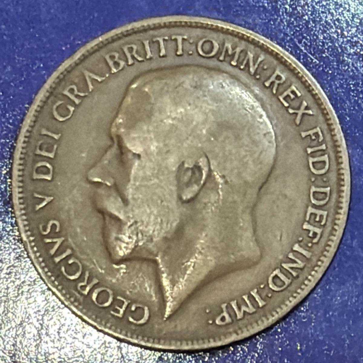 1919 Great Britain One Penny George V 1D F Fine Bronze UK Coin