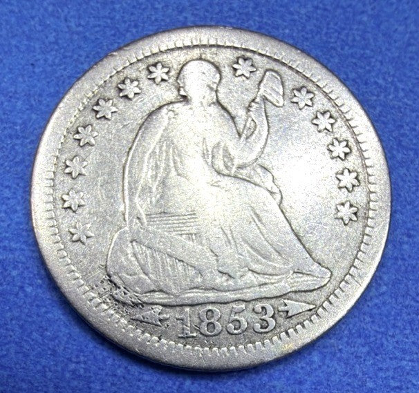1853 Seated Liberty Half Dime Arrows at Date 90% Silver Fine Full Stars Classic