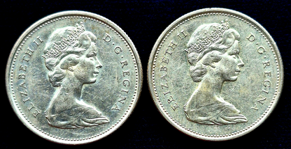 (2) 1867-1967 Canada Lynx Quarter Canadian (1) 80% (1) 50% Silver Coins 25C See
