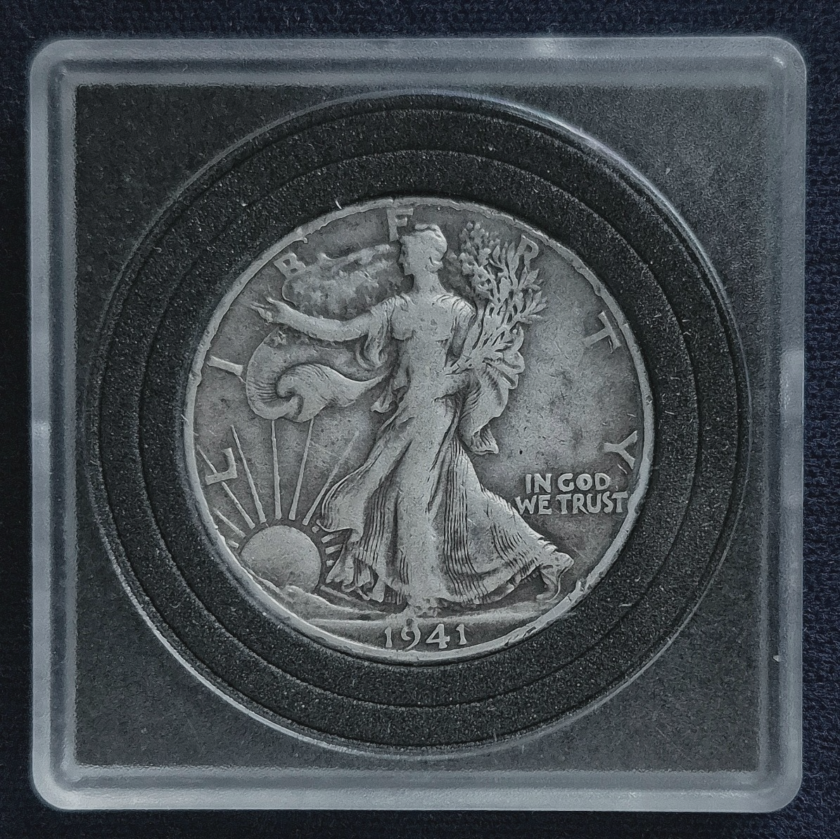 1941-D Walking Liberty Half Dollar XF+ Features 90% Silver Denver Collector Case