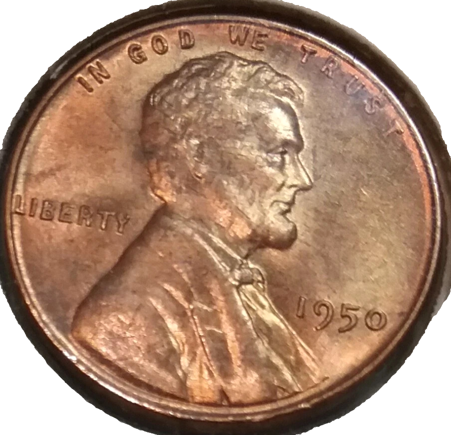 1950 P Lincoln Wheat Cent BU Uncirculated Penny from OBW Roll 1c GEM RED COIN