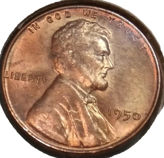 1950 P Lincoln Wheat Cent BU Uncirculated Penny from OBW Roll 1c GEM RED COIN
