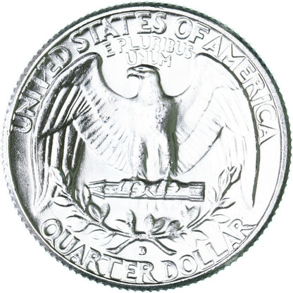1964 D Washington Quarter BU Uncirculated Mint State 90% Silver 25c US Coin