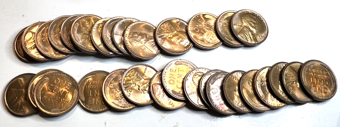 1939 D  Lincoln Wheat Cent BU Brilliant Uncirculated Gem from OBW Bank Roll