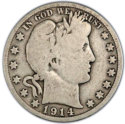 🔥 Barber Half Dollar 90% Silver 50c Average Circulated Good-Very Good Features