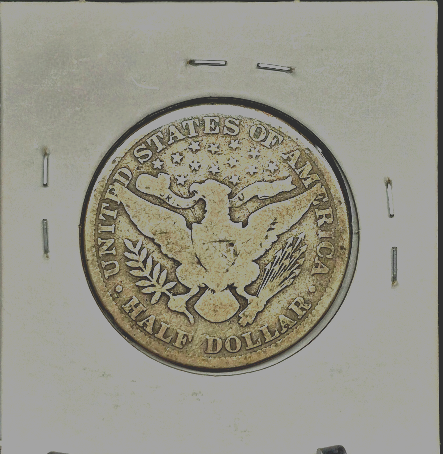 1900 Barber Half Dollar 90% Silver Good Features Full Rims Partial Motto 50C
