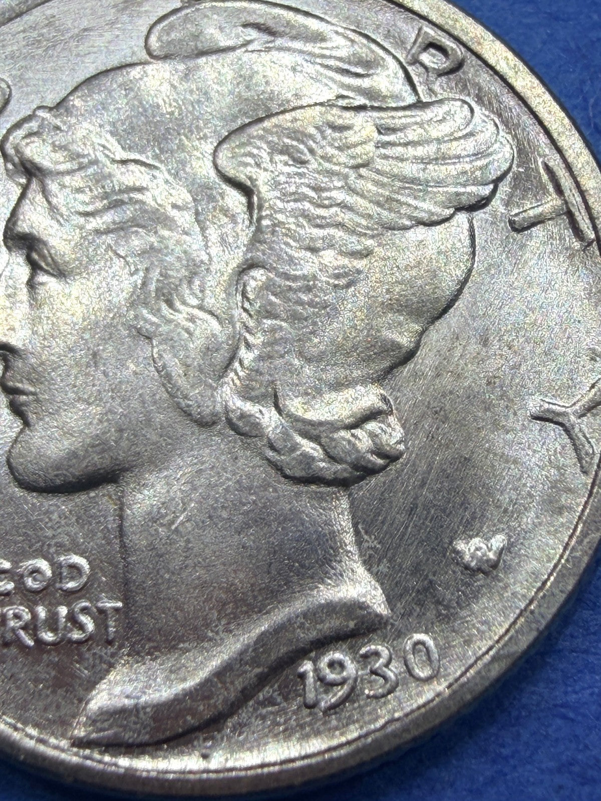 1930 Mercury Dime 10C AU About Uncirculated Lustrous 90% Silver Winged Liberty