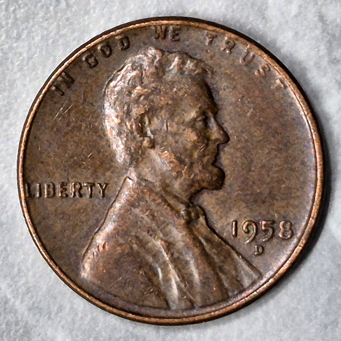 1958-D Lincoln Wheat Cent 1C Last Year Wheat Penny Denver Mint Extremely Fine XF