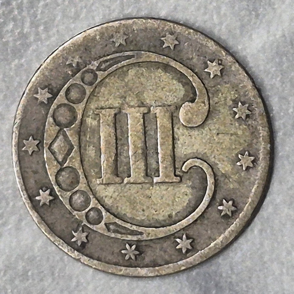 1851 Three Cent Silver Trime 3CS Type 1 First Year of Issue Philadelphia VF