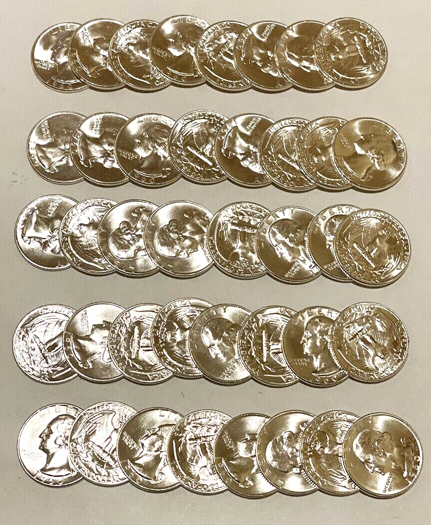 1960-D Washington Silver Quarter 25c BU Brilliant Uncirculated ++ Strong Detail