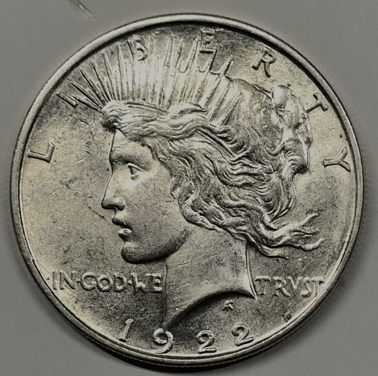 1922-D Peace Silver Dollar Well Stuck 90% Silver with Strong AU-MS Feature $1