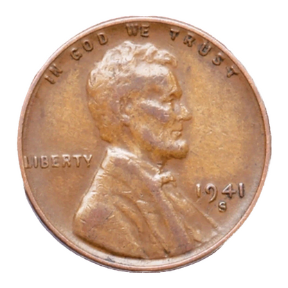 ✅  1941-S Lincoln Wheat Cent WWII Copper Penny Coin Average Circulated Condition