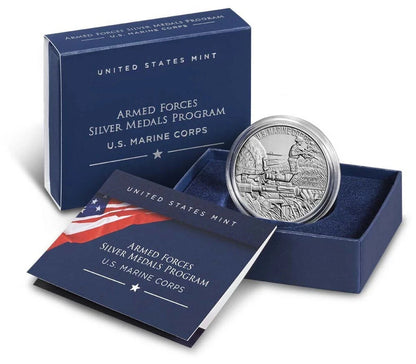 2022 Marine Corps w/OGP & COA (SMC1) 1 oz .999 SILVER Armed Forces Medals Series