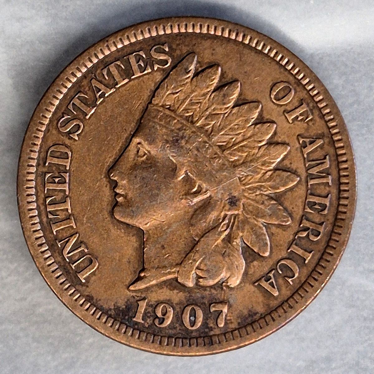1907 Indian Head Cent Penny 1C XF Extremely Fine Highest Mintage Year US Coin