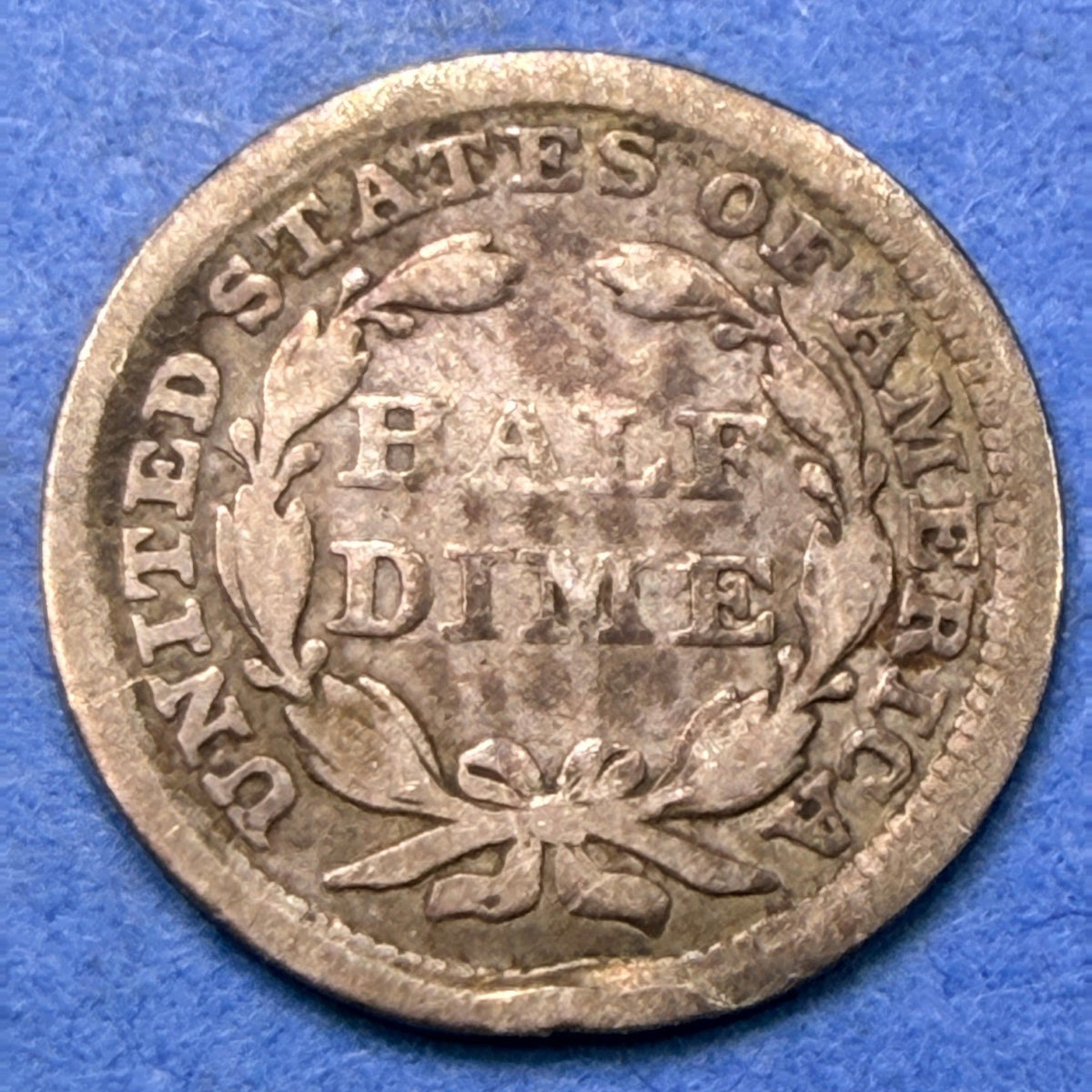 1858 Seated Liberty Half Dime H10C G Good 90% Silver Toned Pre Civil War Coin