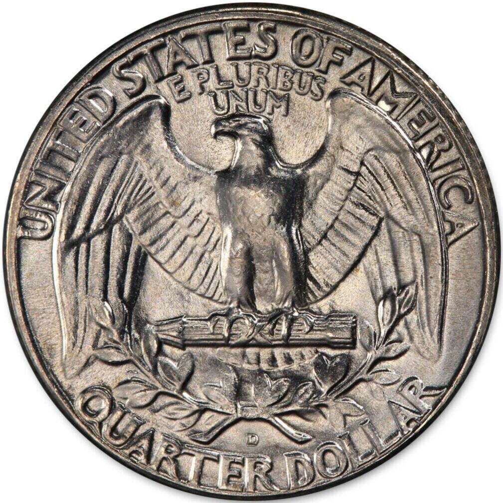 1960-D Washington Silver Quarter 25c BU Brilliant Uncirculated ++ Strong Detail