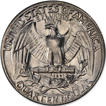 1960-D Washington Silver Quarter 25c BU Brilliant Uncirculated ++ Strong Detail