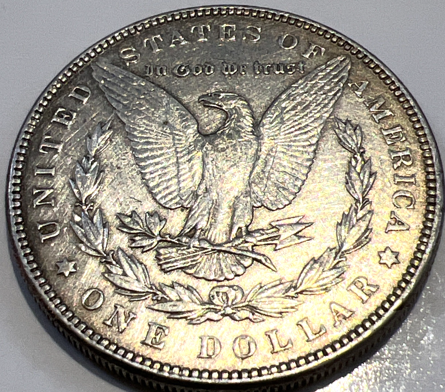 1885 P Morgan BEAUTIFUL GOLD TONING 90% Silver $1 Dollar SHARP Great Strike