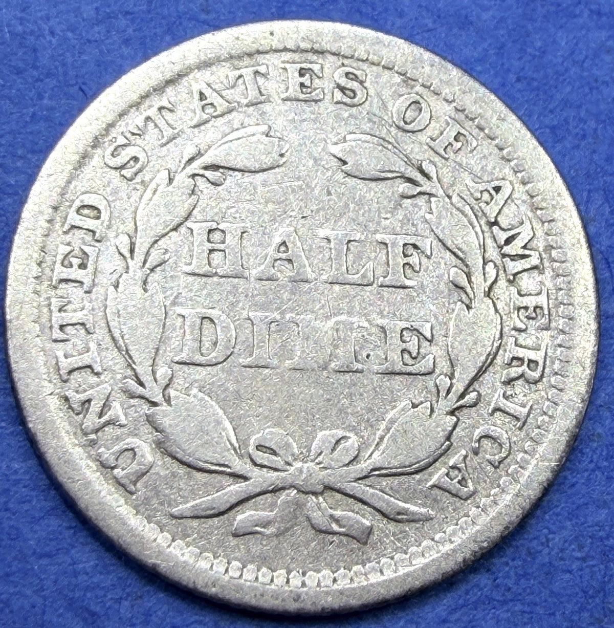 1857 Seated Liberty Half Dime H10C 90% Silver F Fine Pre Civil War Type Coin