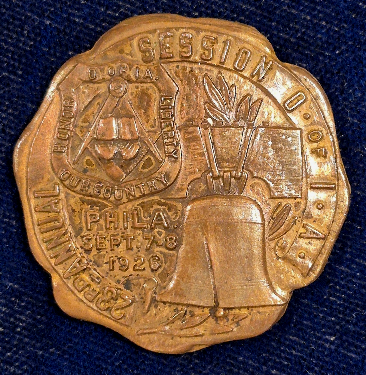Vintage 1926 Philadelphia Sesqui-Centennial Expo Souvenir Masonic Style Token