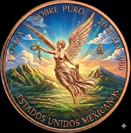2025 Colorized Libertad .999 1oz Copper Round BU Cool2Coin