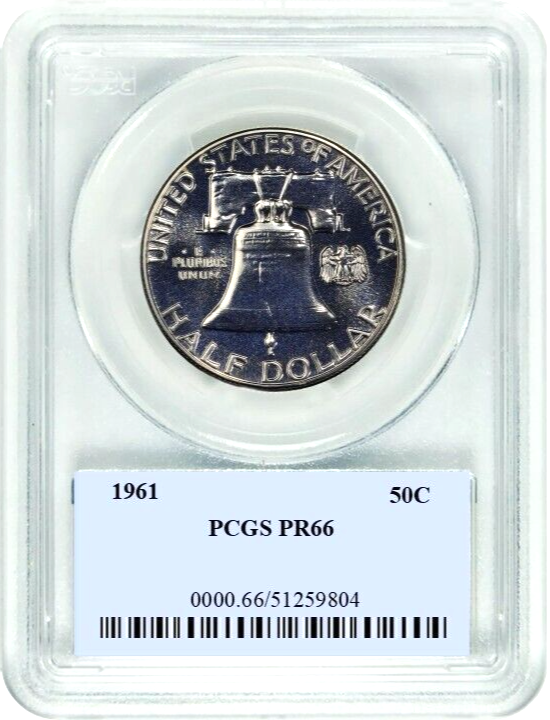 1961 Franklin Half Dollar Proof 50C PCGS PR66 Founding Father Series Photo Label