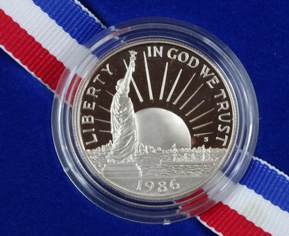 ⭐️  1986-S Statue of Liberty Proof Half Dollar US Mint Coin 50c OGP Box & COA
