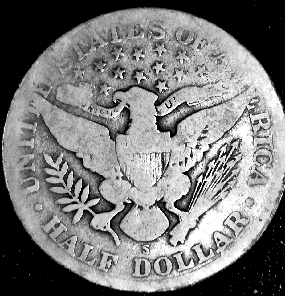 ✅ 1912 S Barber Half Dollar 90% Silver Partial Motto 50C Good Features 