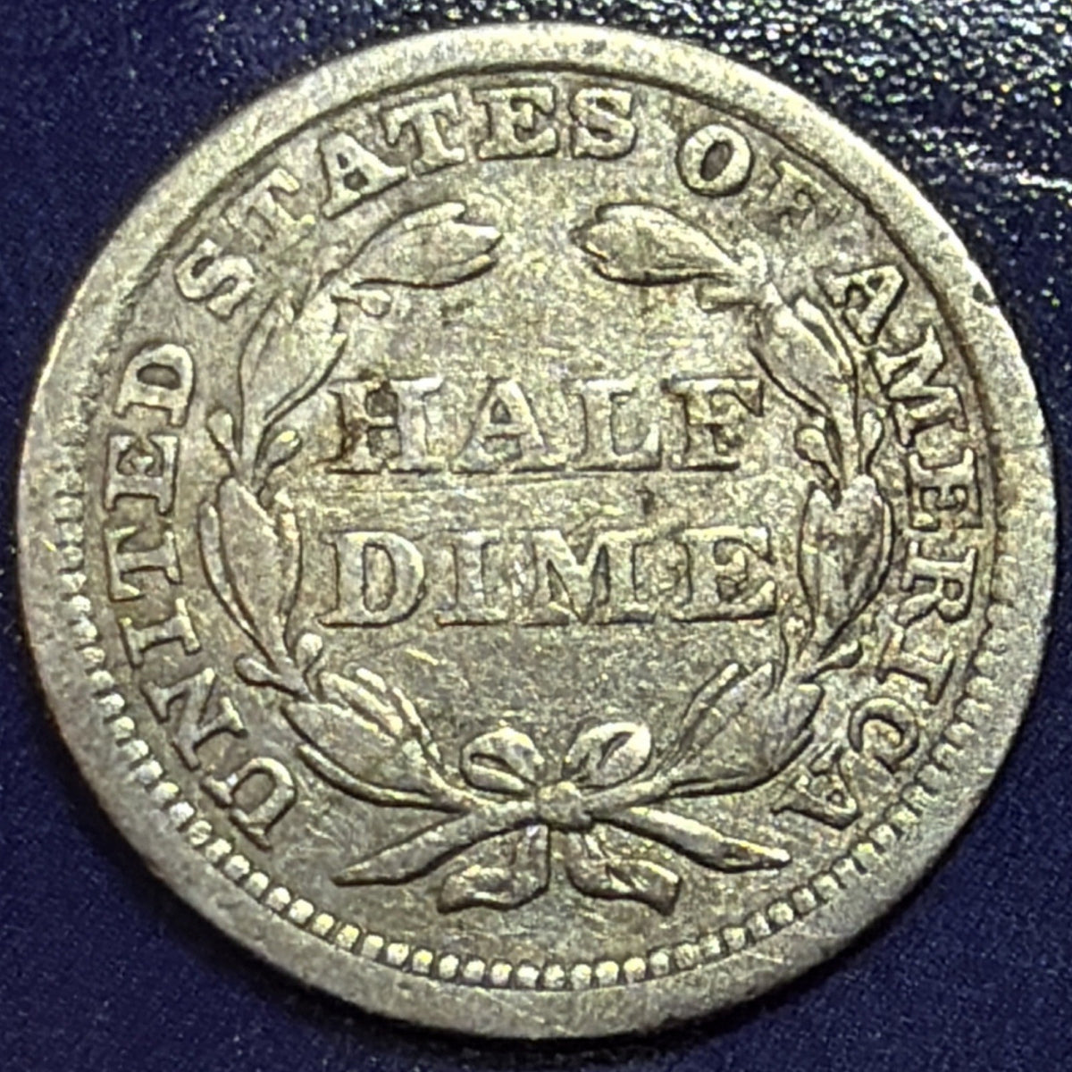 1858 Seated Liberty Half Dime 5C AU 90% Silver US Coin Philadelphia