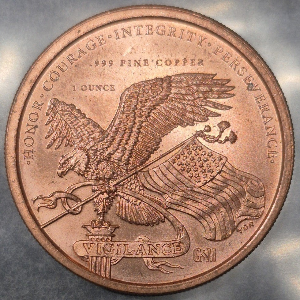 Donald J Trump 45th President 1 oz .999 Fine Copper Round Vigilance Eagle GSM