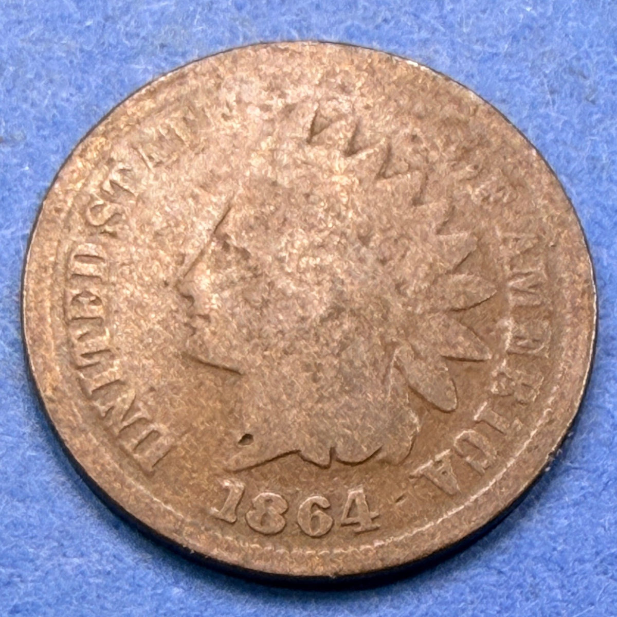 1864 Indian Head Cent 1C Bronze AG-G Civil War Era Penny First Year Bronze Type
