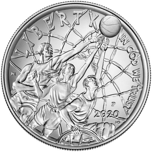 2020-P Proof $1 Basketball Hall of Fame Silver NGC PF70UC FDOI Celebration Label