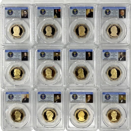 2007-2016 Presidential Dollars PCGS PR69DCAM Complete 39 Proof Coins Set + Case