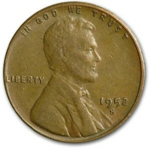 ✅ 1952-S Lincoln Wheat Cent Average Circulated Copper 1c From OBW Coin Roll