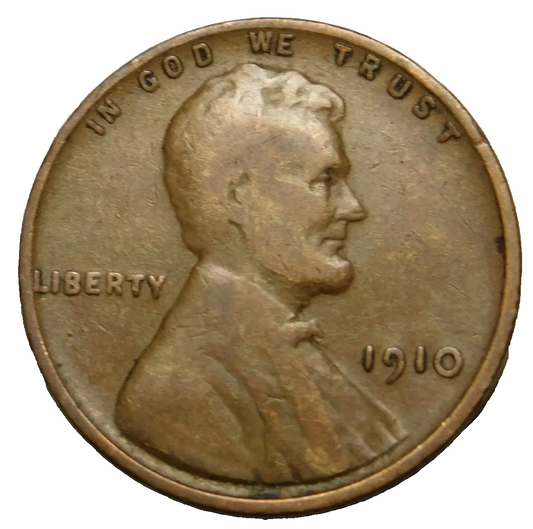 1910 P Lincoln Wheat Cent Good - Very Good (G-VG) Copper Average Circulated 1c