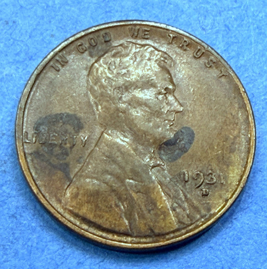 1931 D Lincoln Wheat Cent 1C VF Very Fine SEMI-KEY Date 4.48 Million Mintage US