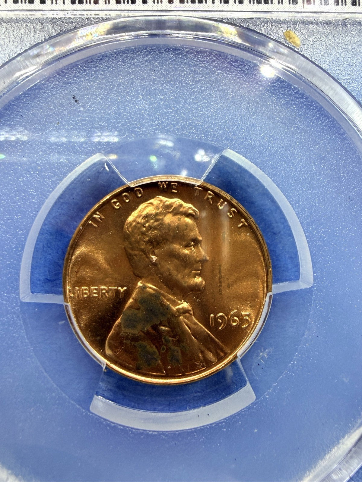 1965 SMS Lincoln Memorial Cent 1C PCGS SP63RD Special Mint Set Red Penny Coin