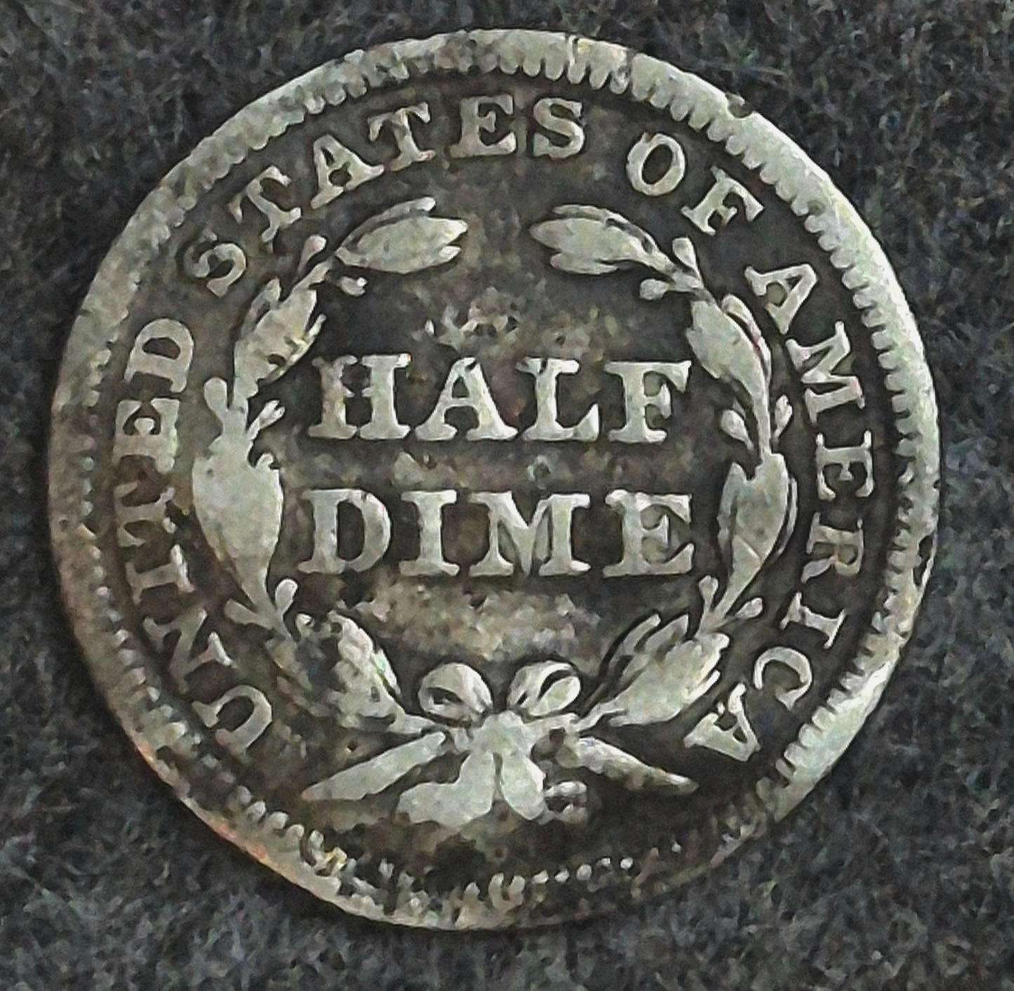 1851-P Philadelphia Seated Liberty 90% Silver 1/2 Half Dime, Variety 2 Stars OBV