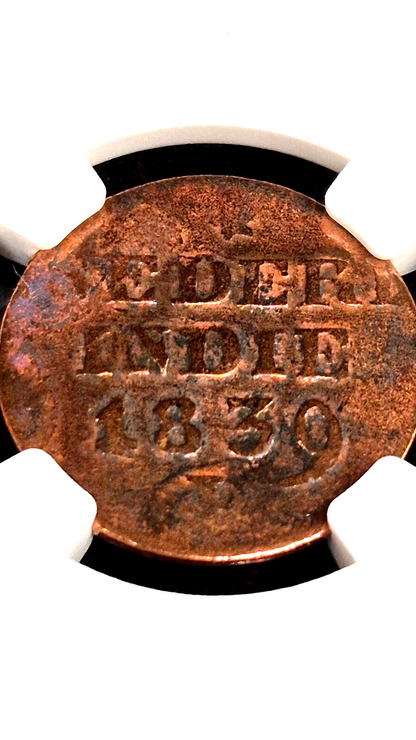 Krakatoa Hoard 1839 J N.E. Indies Cent NCG Genuine Harder Find "1-C1" Variety 2