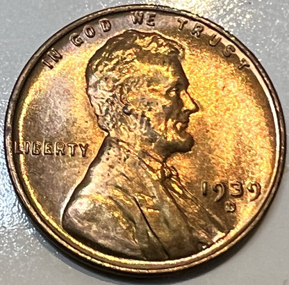 1939 D  Lincoln Wheat Cent BU Brilliant Uncirculated Gem from OBW Bank Roll