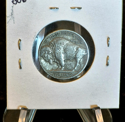 1938-D Buffalo Nickel Denver Mint 5C XF+ Bold Date & Mint Mark W/ Full Horn Cape