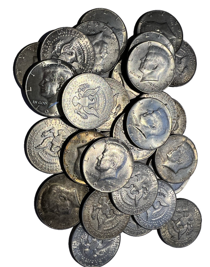 $1 Face Value - 40% Silver 1965-1970 Kennedy Half Dollars Average Circulated JFK