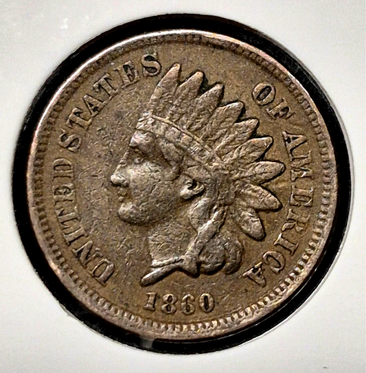 1860 Indian Head Cent, 90°+ CW Die Rotation, VF-XF Features * Video* Coin Shown