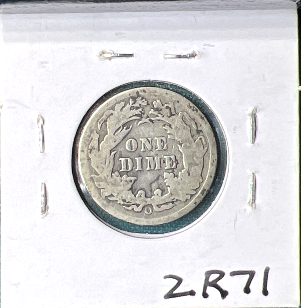1891-O 10c Liberty Seated 90% Silver Dime Fine - Very Fine Features Actual Coin