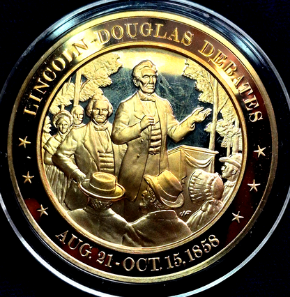 FRANKLIN MINT HISTORY OF THE U.S 1858 LINCOLN-DOUGLAS DEBATES #83 SERIES OF 200