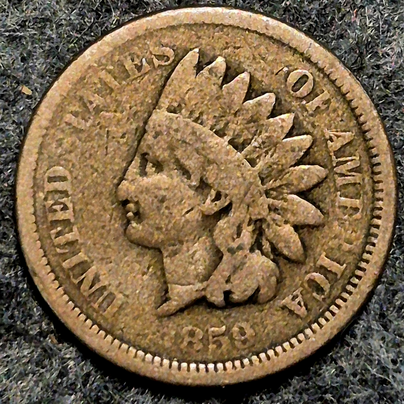 1859 1C Indian Head Cent Highly Collectable 1st YR Choice VG-F Broadstruck Error