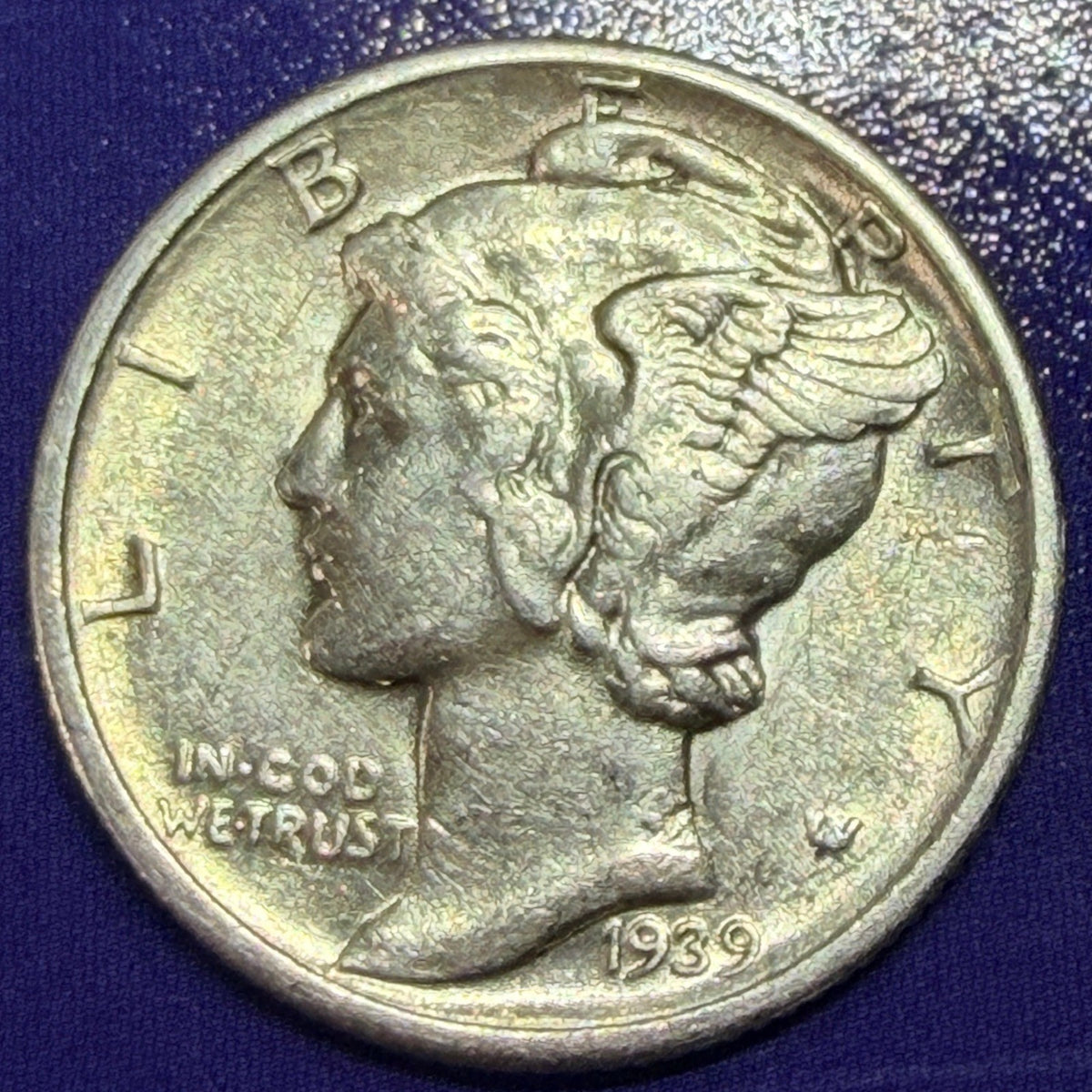 1939-D Mercury Dime 10c AU-BU 90% Silver Denver Mint US Coin
