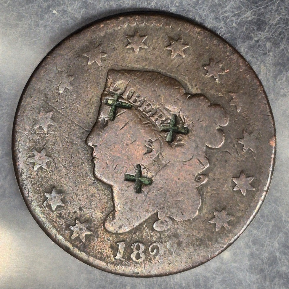 1822 Matron Head Large Cent Newcomb N-2 R-3 Scarce Variety Coronet Head AG