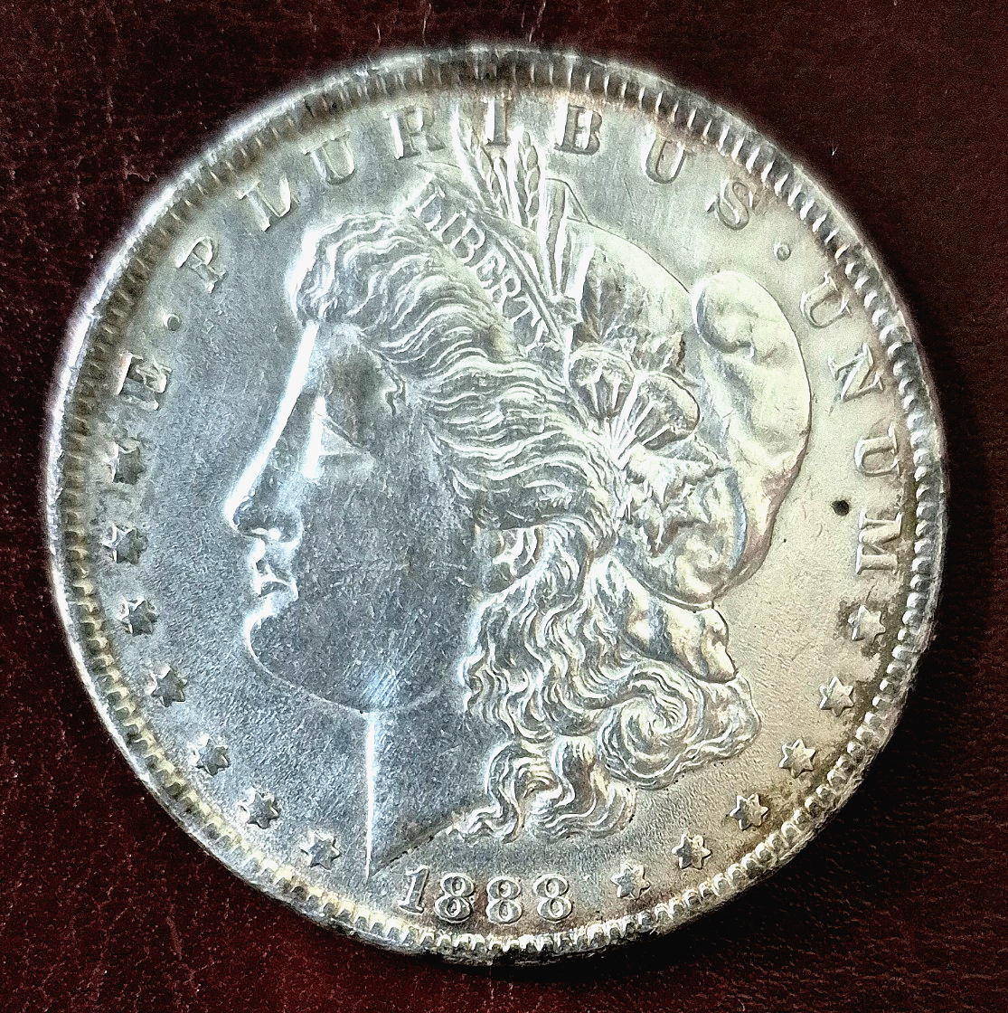 1888-P Morgan 90% Silver Dollar Crisp Strike & Toning Strong MS Features
