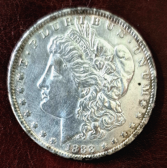 1888-P Morgan 90% Silver Dollar Crisp Strike & Toning Strong MS Features